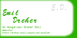 emil dreher business card